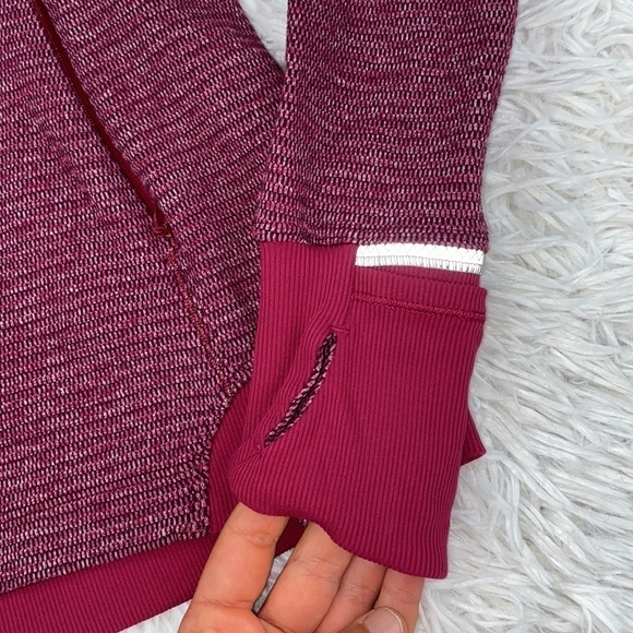 Lululemon Runderful 1/2 Zip Mini Check Pique Bordeaux Drama Heathered Berry - Picture 4 of 7